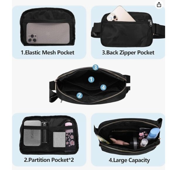 Waist Pack For Running Fanny Pack For Women And Men Crossbody Belt Bag Bum Bag - Picture 3 of 11